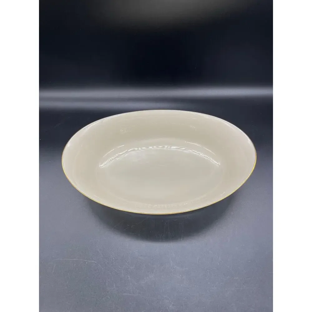 Lenox China Eternal Cream with Gold Trim Oval Serving Bowl 10